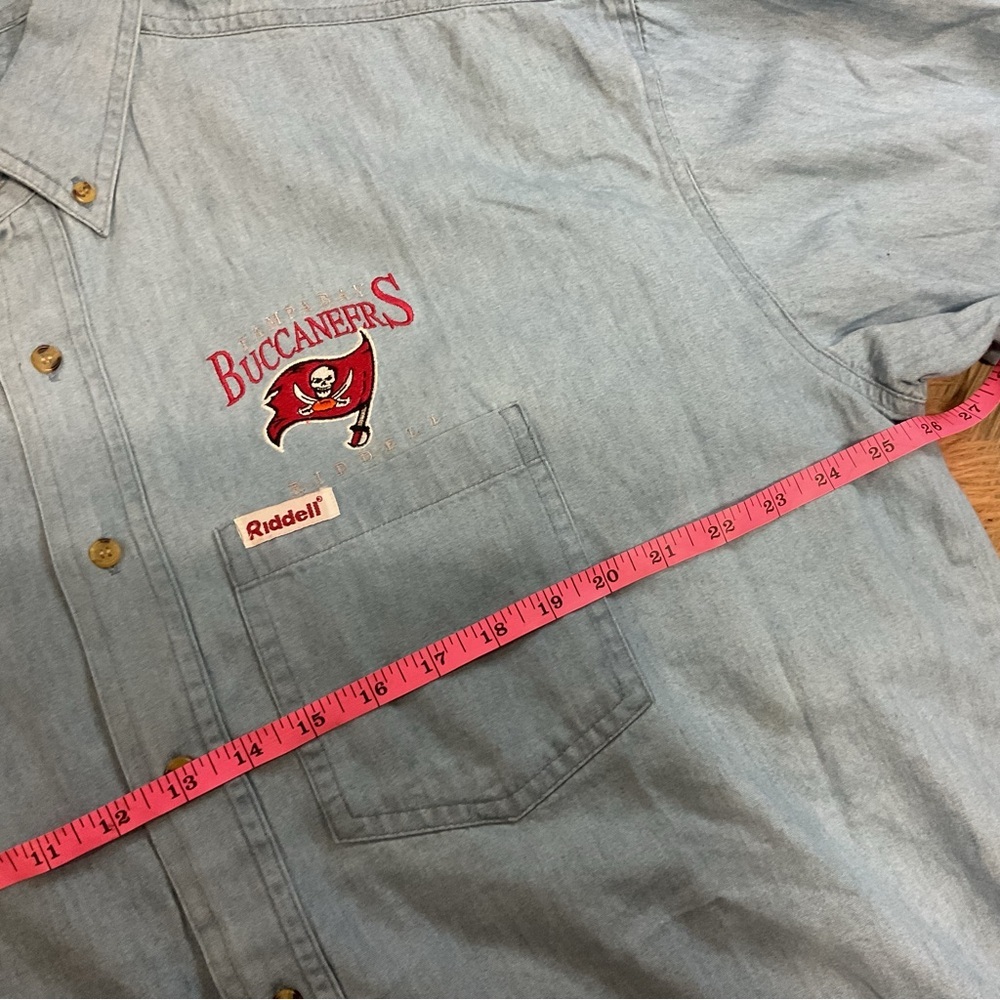 Buccaneers Denim Long Sleeve Button Down Shirt Size L VTG - Picture 8 of 9